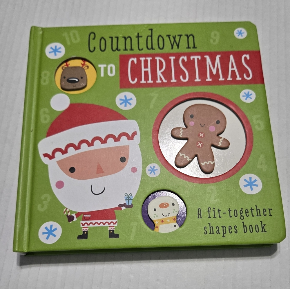 Children’s Christmas Board Book, Countdown To CHRISTMAS with fit-together shapes